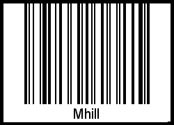 Mhill als Barcode und QR-Code