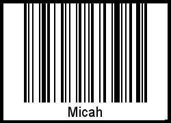 Der Voname Micah als Barcode und QR-Code
