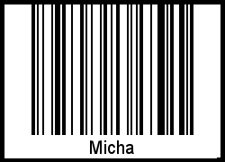 Der Voname Micha als Barcode und QR-Code