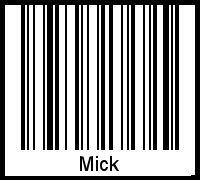 Mick als Barcode und QR-Code