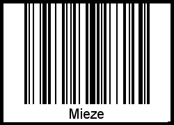 Der Voname Mieze als Barcode und QR-Code
