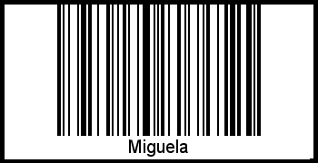 Der Voname Miguela als Barcode und QR-Code