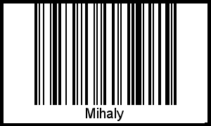 Der Voname Mihaly als Barcode und QR-Code