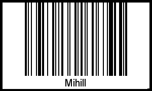 Mihill als Barcode und QR-Code