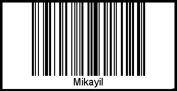 Der Voname Mikayil als Barcode und QR-Code