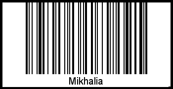 Mikhalia als Barcode und QR-Code