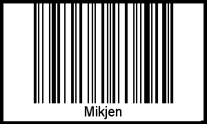 Barcode des Vornamen Mikjen