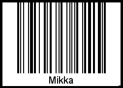 Der Voname Mikka als Barcode und QR-Code