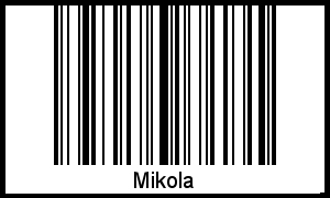 Der Voname Mikola als Barcode und QR-Code