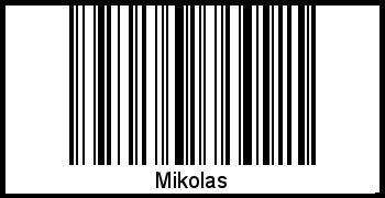 Der Voname Mikolas als Barcode und QR-Code