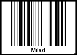 Der Voname Milad als Barcode und QR-Code