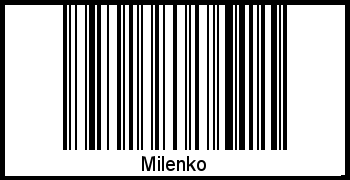 Der Voname Milenko als Barcode und QR-Code