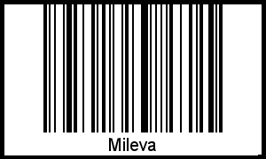 Der Voname Mileva als Barcode und QR-Code