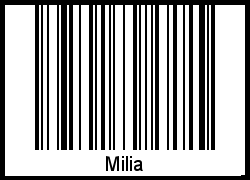 Barcode des Vornamen Milia