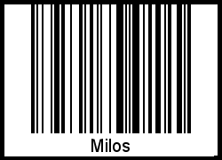 Der Voname Milos als Barcode und QR-Code