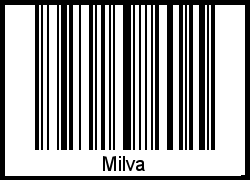 Der Voname Milva als Barcode und QR-Code