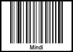 Barcode des Vornamen Mindi