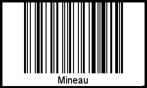 Barcode des Vornamen Mineau