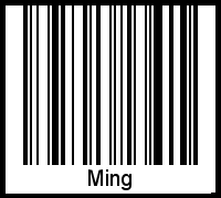 Der Voname Ming als Barcode und QR-Code