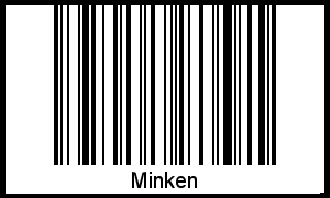 Der Voname Minken als Barcode und QR-Code