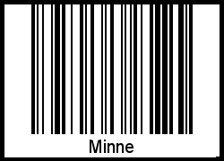 Der Voname Minne als Barcode und QR-Code