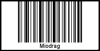 Der Voname Miodrag als Barcode und QR-Code