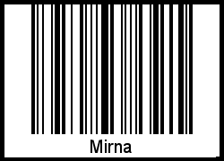 Der Voname Mirna als Barcode und QR-Code