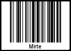 Barcode des Vornamen Mirte