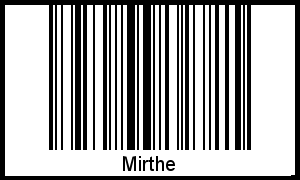Mirthe als Barcode und QR-Code