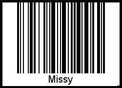 Missy als Barcode und QR-Code