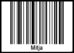 Der Voname Mitja als Barcode und QR-Code