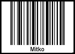 Der Voname Mitko als Barcode und QR-Code