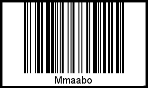 Der Voname Mmaabo als Barcode und QR-Code