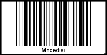 Barcode des Vornamen Mncedisi