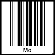 Der Voname Mo als Barcode und QR-Code