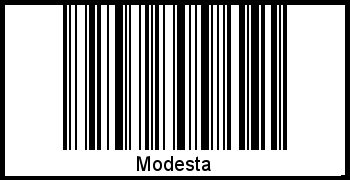 Der Voname Modesta als Barcode und QR-Code