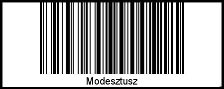 Der Voname Modesztusz als Barcode und QR-Code