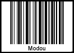 Der Voname Modou als Barcode und QR-Code