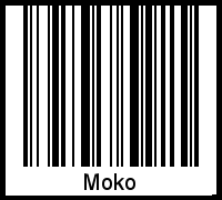 Barcode des Vornamen Moko