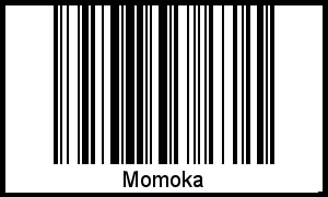 Der Voname Momoka als Barcode und QR-Code