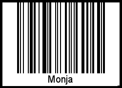 Der Voname Monja als Barcode und QR-Code