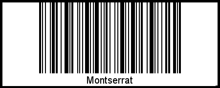 Der Voname Montserrat als Barcode und QR-Code