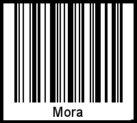 Der Voname Mora als Barcode und QR-Code