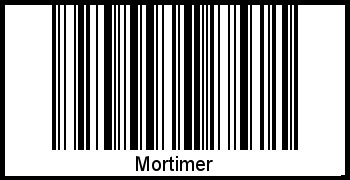 Der Voname Mortimer als Barcode und QR-Code