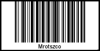 Der Voname Mrotszco als Barcode und QR-Code