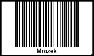 Der Voname Mrozek als Barcode und QR-Code