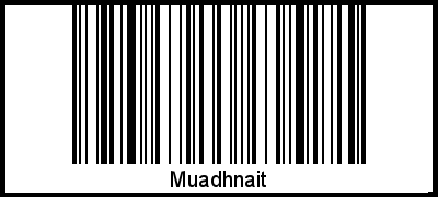 Der Voname Muadhnait als Barcode und QR-Code