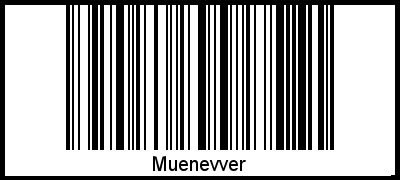Muenevver als Barcode und QR-Code