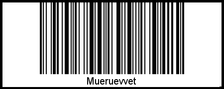 Der Voname Mueruevvet als Barcode und QR-Code