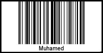 Der Voname Muhamed als Barcode und QR-Code